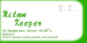 milan keczer business card